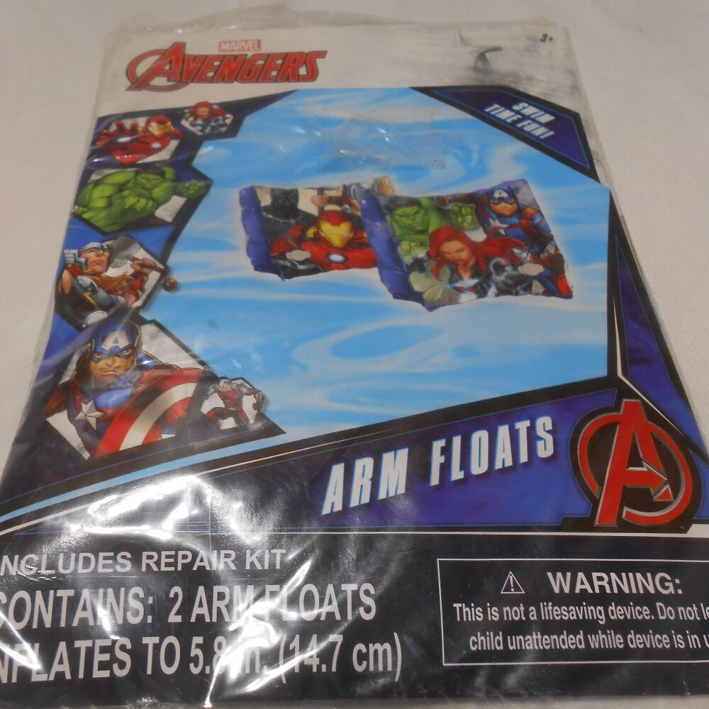 NEW MARVEL AVENGERS 2 SWIM POOL ARM FLOATS w/ REPAIR KIT AGES 3+ 👦🏊‍♀️